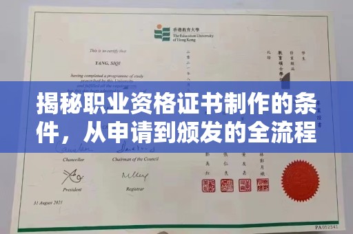 江岸揭秘职业资格证书制作的条件，从申请到颁发的全流程解析